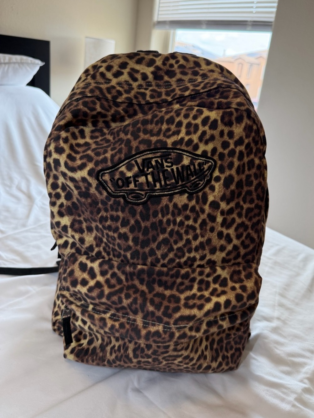 Vans Leopard Print Backpack - Tan & Black